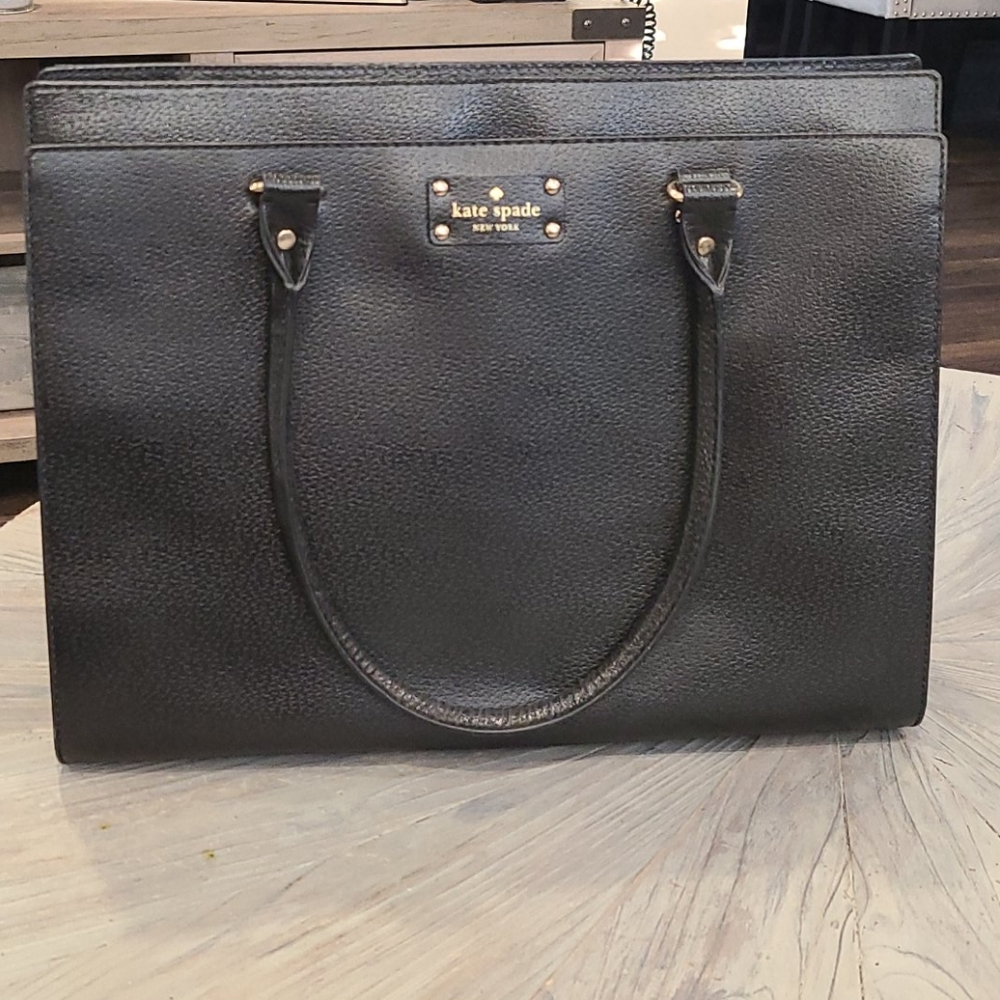 Kate Spade blk extra large leather tote